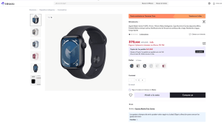 Apple Watch Series 9 con GPS caja de Aluminio en Plata 41mm por 375€ (Nuevos usuarios 150€)