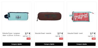Pepe Jeans estuches y mochilas colegio desde solo 2,99€