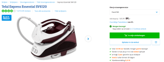 Tefal stoomstrijksysteem SV6120 EXPRESS EASYvoor €74 na cashback