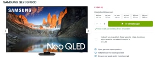 Samsung Neo QLED QN90D 75" Zwart voor €1.695 bij Plasmavisie