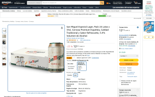 San Miguel Especial Lager pack 24 latas 33cl por 11,57€