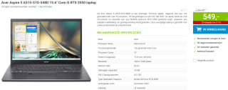 Acer Aspire 5 A515-57G-548D 15.6" Core i5 RTX 2050 laptop voor €549 bij Megekko