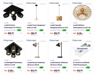 Tot 82% korting op Lucide Lampen bij Ibood
