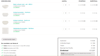 2+2 gratis op wit porselein servies bij Xenos