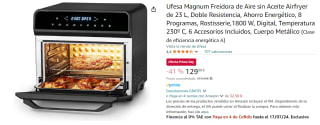 Freidora de aire digital 23L Ufesa Magnum por 129.99€