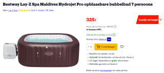 Bestway Lay-Z Spa Maldives Hydrojet Pro opblaasbare bubbelbad (7 personen) voor €325 bij Bol