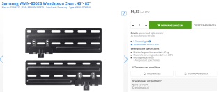 Samsung Slim Fit Muurbevestiging voor €56,83 bij Max ICT