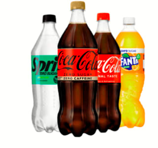 1+1 gratis op 1L flessen Coca-Cola, Fanta of Sprite bij de Plus