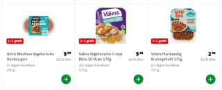 Valess, Vivera, Beyond Meat en Heinz vegetarische producten 1+1 gratis!