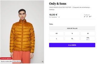 Chaqueta de entretiempo para Hombre Only & Sons ONSCARVEN QUILTED por 18€