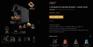 Buy L'Or Barista sublime coffee machine with 150 capsules from L'Or Espresso for £59