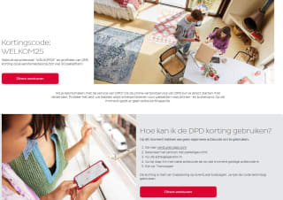 25% korting op je eerste bestelling bij DPD