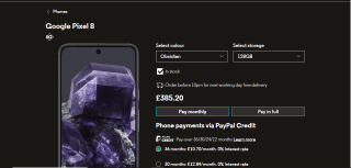 Google Pixel 8 128GB – £382.20