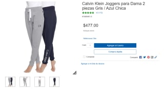 2 Joggers Calvin Klein para Mujer por $477 | Descuento Costco