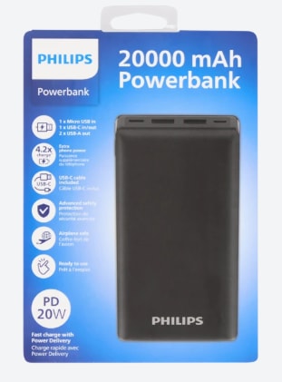 Philips Powerbank 20W PD - 20.000mAh voor €17,95 bij de Action