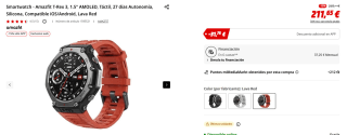 Smartwatch Amazfit T-Rex 3, 1.5" AMOLED, Táctil, 27 días Autonomía por 179,90€