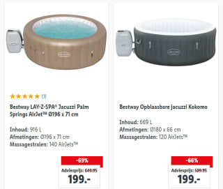 Bestway jacuzzi’s met kortingen vanaf 69% bij Lidl