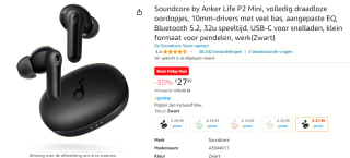 Soundcore Life P2 Mini draadloze oortjes voor €27,99 bij Amazon