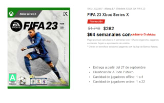 FIFA 23 Xbox Series X por $262 en Elektra