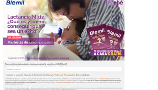 Muestras gratis 2 sobres Blevit evolucion 2 y charla lactancia mixta