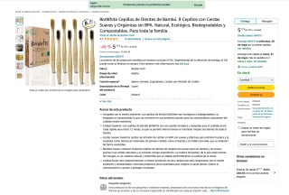 8 Cepillos de dientes BioWhite suaves de bambú por solo 5,77€