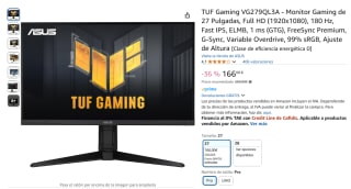 Monitor gaming ASUS TUF VG279QL3A, 27", Full-HD, 1 ms GtG, 180 Hz por 166€