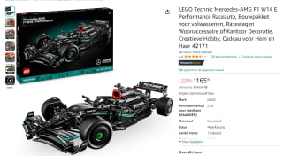 LEGO Technic Mercedes-AMG F1 W14 voor €165,98 bij Amazon