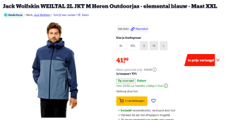 Jack Wolfskin WEILTAL 2L JKT M Heren Outdoorjas - elemental blauw - Maat XXL of XL voor €41,99 bij Bol