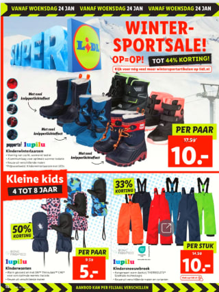 Wintersport artikelen sale bij de Lidl tot 50% korting