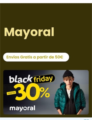 Black Friday en Mayoral con hasta -30% de Descuento.