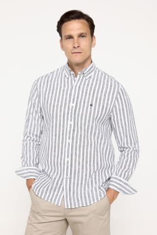 Camisa Pedro del Hierro Lino Rayas Hombre por 17,99€