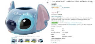 Taza de cerámica con forma en 3D de Stitch en caja regalo por 7,99€