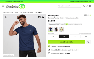 Camiseta Fila Drytec azul Running por 7,99€