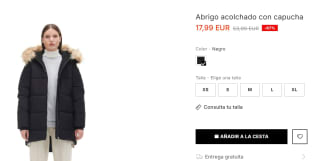 Abrigo acolchado con capucha para Mujer por 17.99€