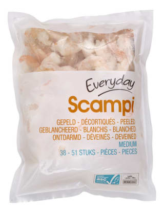 [België] EVERYDAY scampi M gepeld en ontdarmd 500g voor €4,97