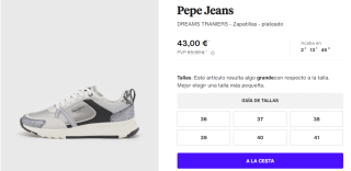 Zapatillas Casual para Mujer Pepe Jeans DREAMS TRANIERS por 43€