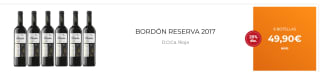 6 Botellas de Bordón Reserva 2017 por 39.9€