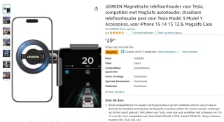 UGREEN telefoonhouder Tesla voor €17,99 bij Amazon