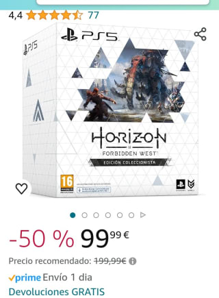 Horizon Forbidden West Edición Coleccionista para PS5 por 99,99€.