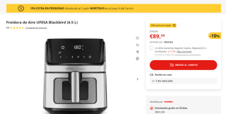 15% extra descuento en freidoras en Worten