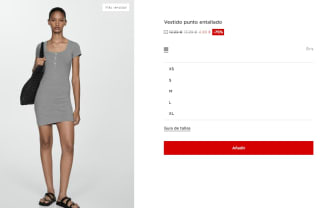 Vestido punto entallado para Mujer por 4.99€