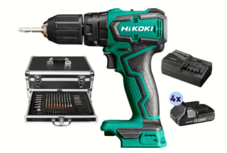 Hikoki 18 V Borstelloze Combiboor + 4 Accu’s & Bits in koffer voor €249,95 bij Ibood