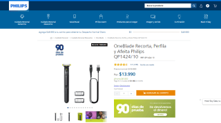 ‍️ Afeitadora Philips OneBlade QP1424/10 por $13.990