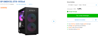 OMEN 35L Gaming Desktop GT16-0015nd (AM3L8EA) gaming pc voor €1.299 bij Coolblue