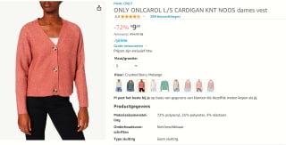 Only dames vest voor €9,90 bij Amazon