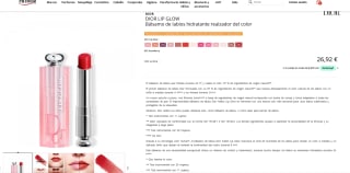 Bálsamo DIOR LIP GLOW de labios hidratante realzador del color por 26,92€