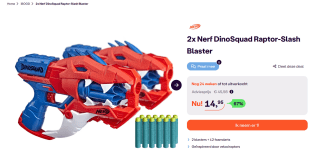 2x NERF Raptor Slash - Blaster voor €14,95 bij iBOOD