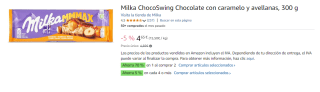 4 Tabletas de Milka ChocoSwing Chocolate con caramelo y avellanas, 300 g por 10.75€