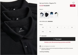 Regular Fit shirts -3 pack voor €9,99 bij H&M