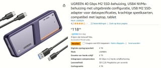 Ugreen 40Gbps Nvme Ssd Case Ssd Behuizing voor €83,99 bij Amazon